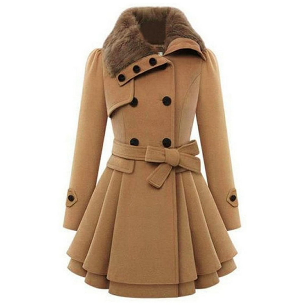 🆕️ Faux Fur Wool Trench Coat